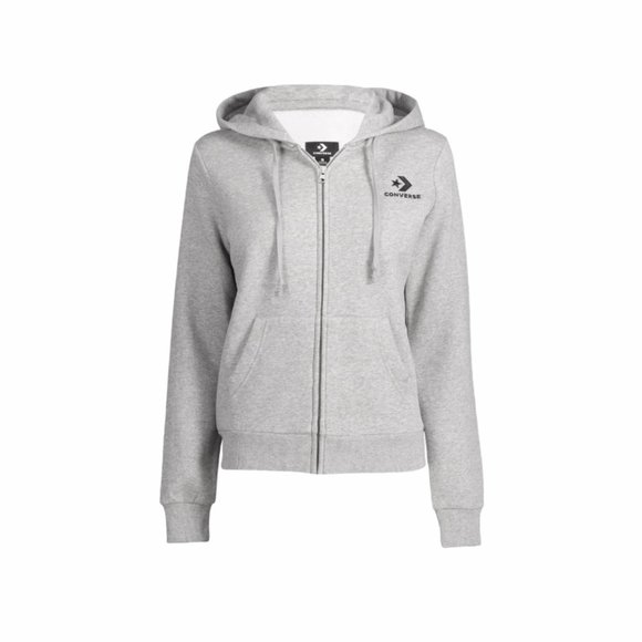 🌸Sale🌸 Converse Star Chevron Hoodie Sweatshirt Gray Women's Size 10008818-A03 - Picture 4 of 4